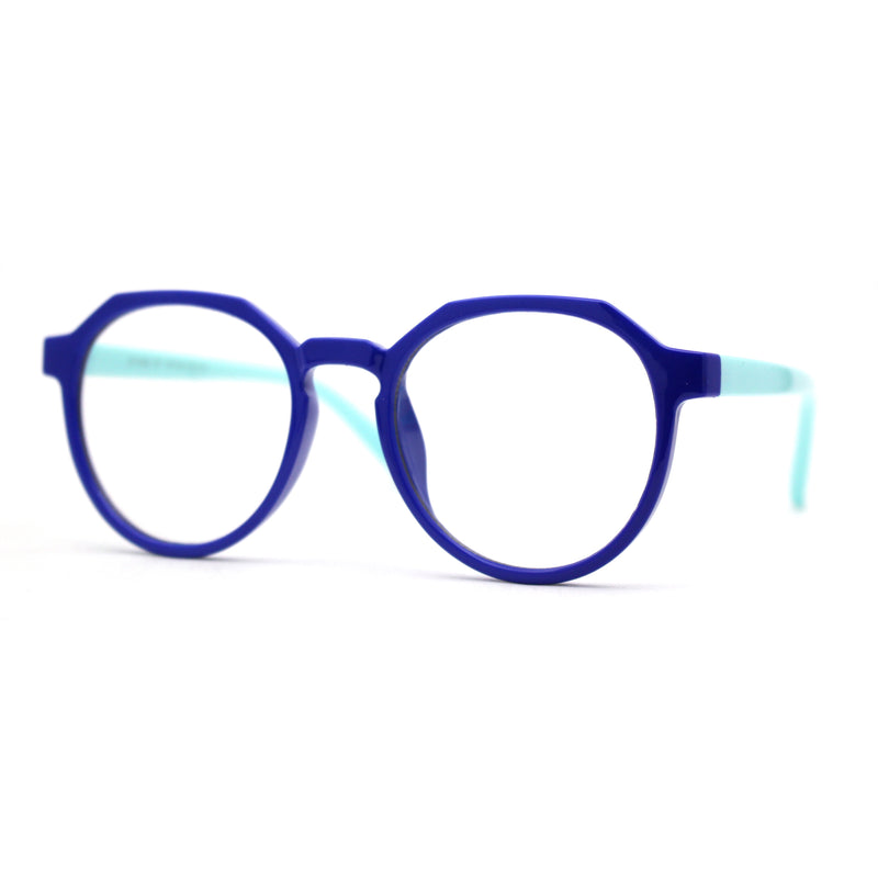 Kid Girls Flexible Rubber Geometric Keyhole Blue Light Filter Computer Glasses