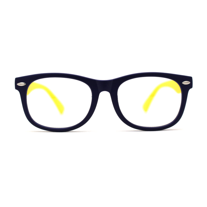 Boys Crushproof Flexible Rubber Horn Rim Blue Light Filter Computer Glasses