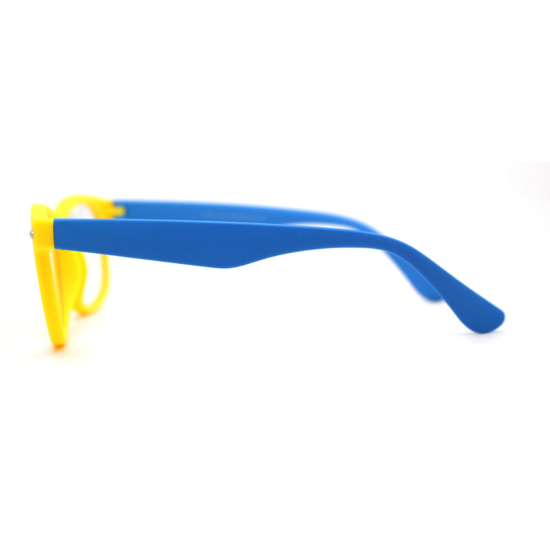 Boys Crushproof Flexible Rubber Horn Rim Blue Light Filter Computer Glasses