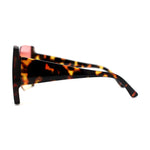 Womens Colorful Oceanic Gradient Rimless Large Shield Sunglasses