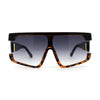 Womens 80s Funky Oversize Flat Top Plastic Shield Sunglasses