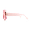 Womens 80s Funky Oversize Flat Top Plastic Shield Sunglasses