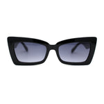 Womens Mod Rectangle Cat Eye Thick Plastic Sunglasses