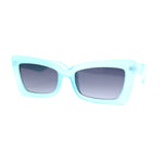 Womens Mod Rectangle Cat Eye Thick Plastic Sunglasses
