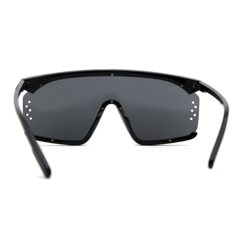 Flat Top Side Vent Mono Block Lens Shield 80s Sport Sunglasses