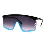 Flat Top Side Vent Mono Block Lens Shield 80s Sport Sunglasses