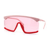 Flat Top Side Vent Mono Block Lens Shield 80s Sport Sunglasses