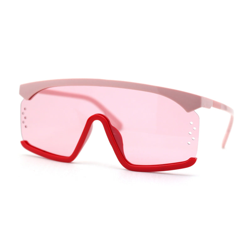 Flat Top Side Vent Mono Block Lens Shield 80s Sport Sunglasses