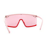 Flat Top Side Vent Mono Block Lens Shield 80s Sport Sunglasses