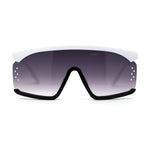 Flat Top Side Vent Mono Block Lens Shield 80s Sport Sunglasses