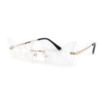 Die Cut Butterfly Lens Rimless Funky Hippie Sunglasses