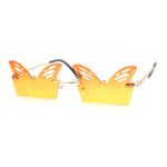 Die Cut Butterfly Lens Rimless Funky Hippie Sunglasses