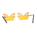 Die Cut Butterfly Lens Rimless Funky Hippie Sunglasses