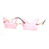 Die Cut Butterfly Lens Rimless Funky Hippie Sunglasses