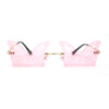 Die Cut Butterfly Lens Rimless Funky Hippie Sunglasses