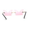 Die Cut Butterfly Lens Rimless Funky Hippie Sunglasses