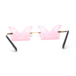 Die Cut Butterfly Lens Rimless Funky Hippie Sunglasses