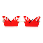 Die Cut Butterfly Lens Rimless Funky Hippie Sunglasses