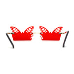 Die Cut Butterfly Lens Rimless Funky Hippie Sunglasses