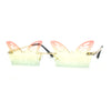 Die Cut Butterfly Lens Rimless Funky Hippie Sunglasses