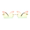 Die Cut Butterfly Lens Rimless Funky Hippie Sunglasses