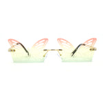 Die Cut Butterfly Lens Rimless Funky Hippie Sunglasses