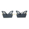 Die Cut Butterfly Lens Rimless Funky Hippie Sunglasses