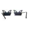 Die Cut Butterfly Lens Rimless Funky Hippie Sunglasses