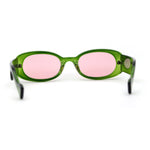 Narrow Oval Clout Style Mod Plastic Womens Sunglasses