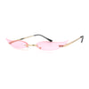 Mico Cut Out Narrow Blade Cat Eye Rimless Color Sunglasses