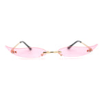 Mico Cut Out Narrow Blade Cat Eye Rimless Color Sunglasses