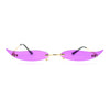 Mico Cut Out Narrow Blade Cat Eye Rimless Color Sunglasses