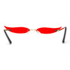 Mico Cut Out Narrow Blade Cat Eye Rimless Color Sunglasses