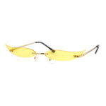 Mico Cut Out Narrow Blade Cat Eye Rimless Color Sunglasses