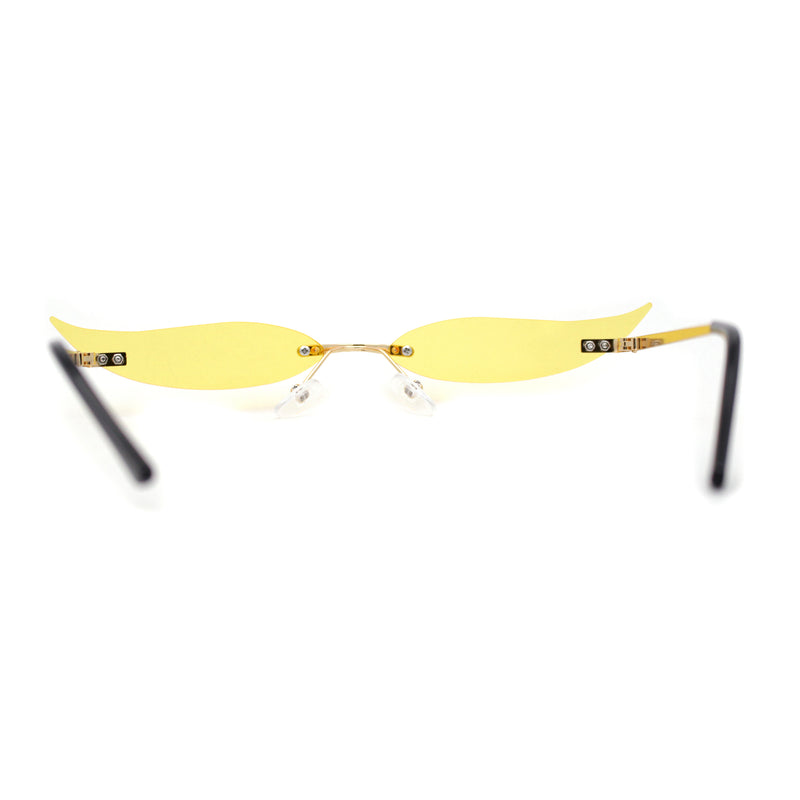 Mico Cut Out Narrow Blade Cat Eye Rimless Color Sunglasses