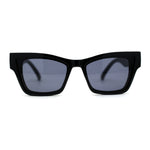 Women Thick Horn Rim Cat Eye Retro Inset Lens Sunglasses