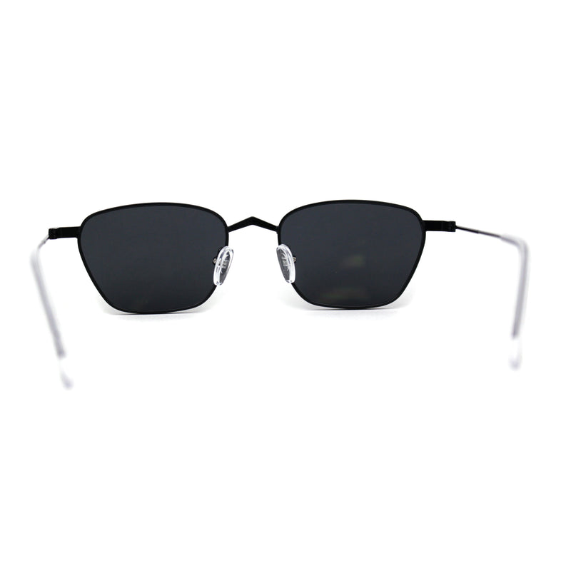Retro Mod Indi Dapper Metal Rim Rectangle Sunglasses