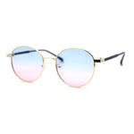Retro Pop Color Indi Dapper Metal Rim Round Sunglasses
