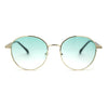 Retro Pop Color Indi Dapper Metal Rim Round Sunglasses