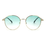 Retro Pop Color Indi Dapper Metal Rim Round Sunglasses