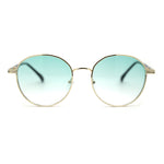 Retro Pop Color Indi Dapper Metal Rim Round Sunglasses