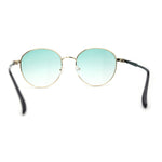 Retro Pop Color Indi Dapper Metal Rim Round Sunglasses