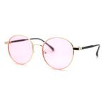 Retro Pop Color Indi Dapper Metal Rim Round Sunglasses