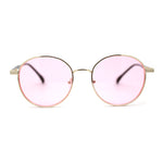 Retro Pop Color Indi Dapper Metal Rim Round Sunglasses