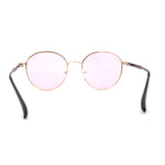 Retro Pop Color Indi Dapper Metal Rim Round Sunglasses