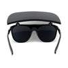 Womens Large Flip Up Visor Flat Top Horn Rim Plastic Sunglasses