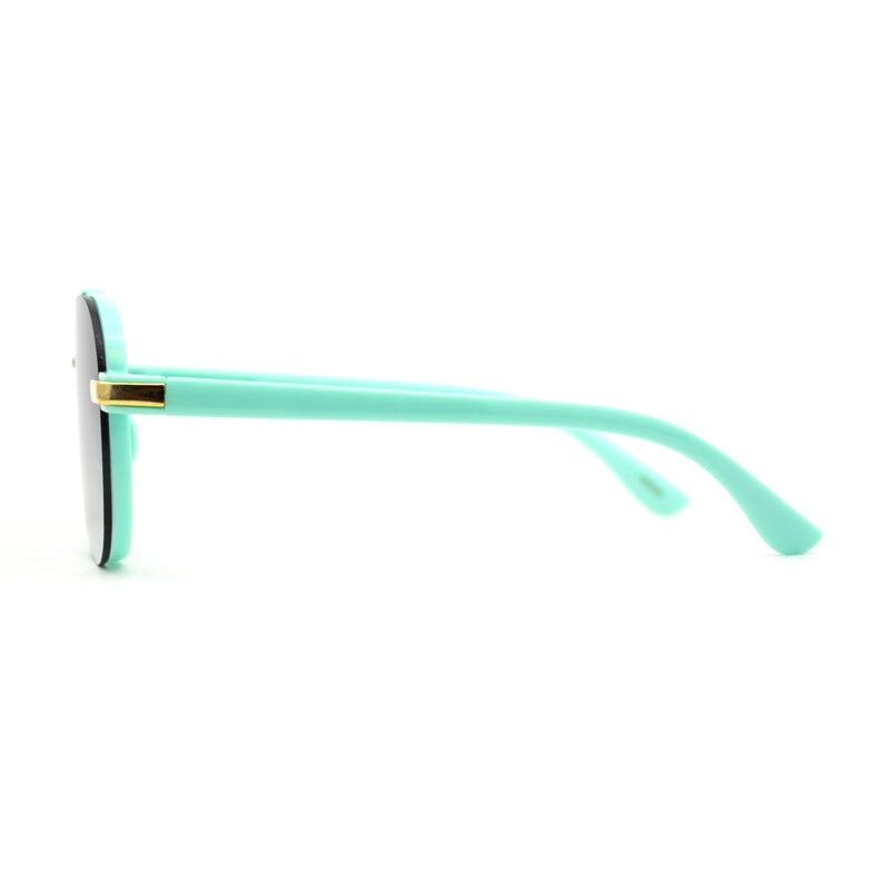 Kids Child Size Luxe Plastic Semi Rimless Tear Drop Racer Sunglasses