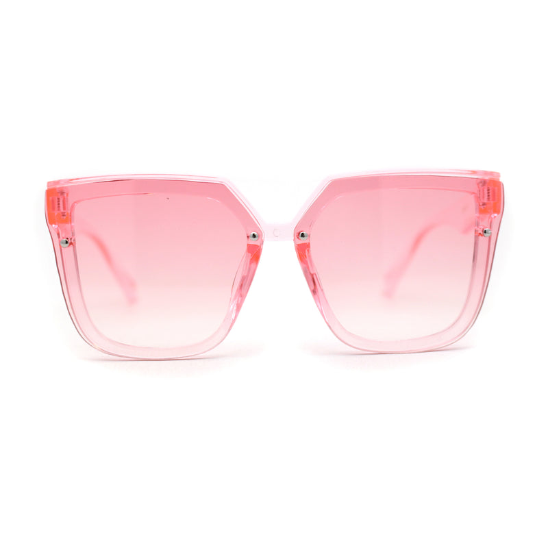 Pop Color Girls Child Size Luxe Plastic Semi Rimless Square Sunglasses