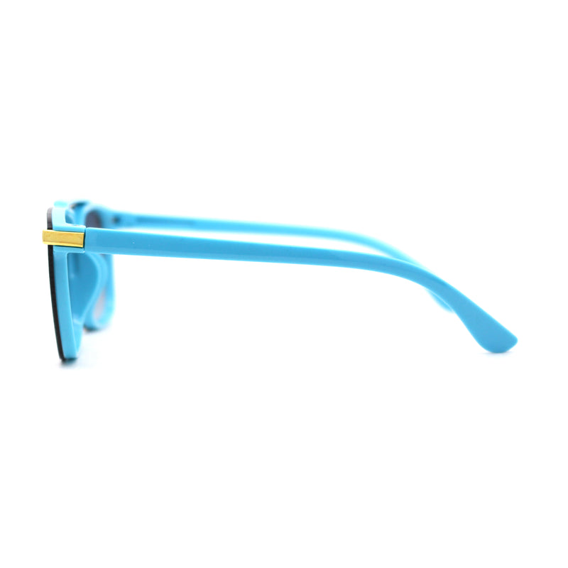 Kids Child Size Luxe Plastic Semi Rimless Rectangular Racer Sunglasses