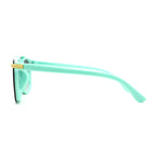 Kids Child Size Luxe Plastic Semi Rimless Rectangular Racer Sunglasses